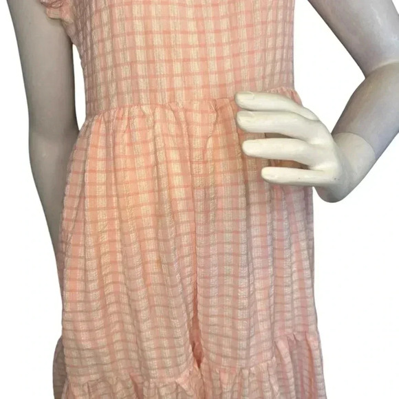 Calixta Gorg Pink Plaid Ruffle Dress Size Small .#87 - Picture 8 of 16